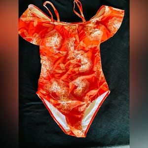 NWT - Tempt Me Women's Ruffle One Piece Off Shoulder Swimsuit Flounce -Small